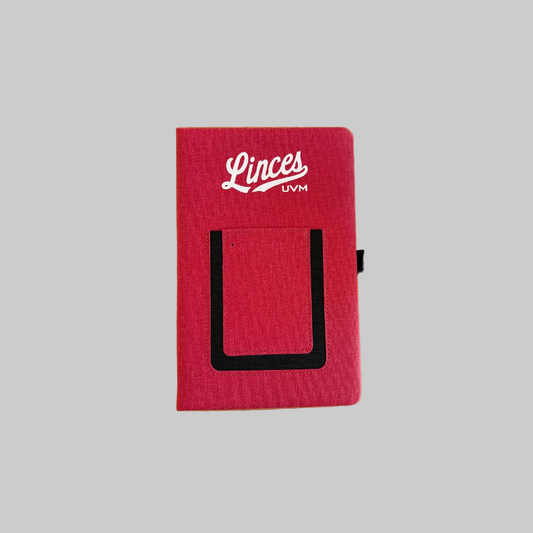 Libreta roja linces UVM blanco bolsillo