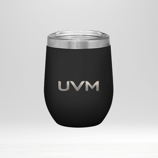 Termo metálico con tapa de plástico UVM negro