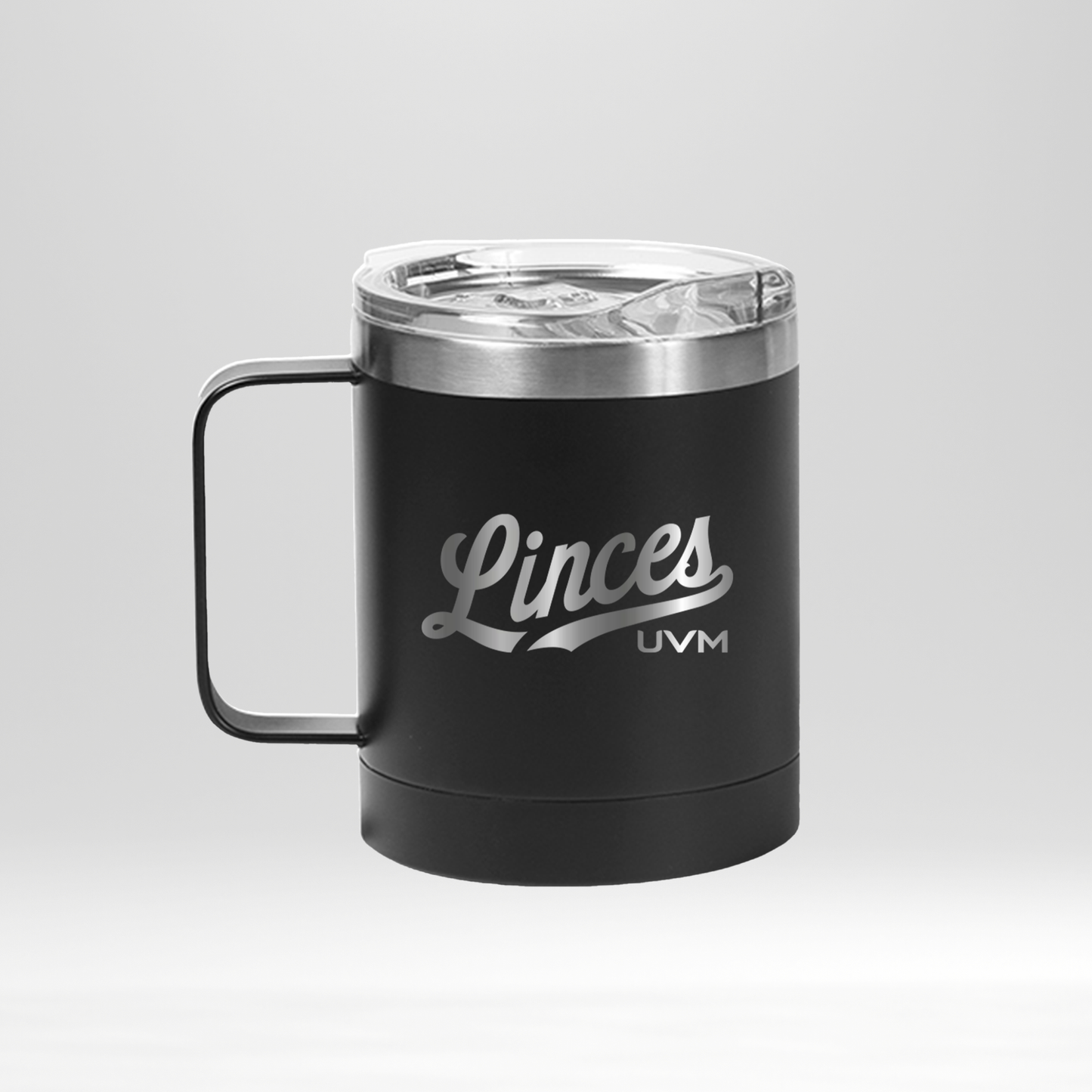 Taza negra con logo linces