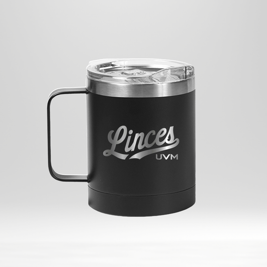 Taza negra con logo linces