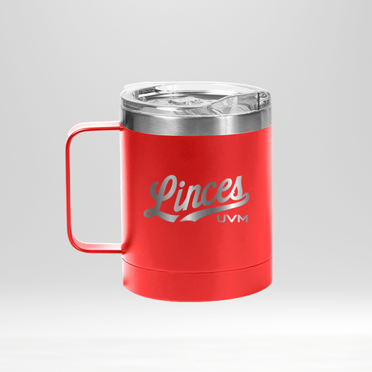 Taza roja con logo linces