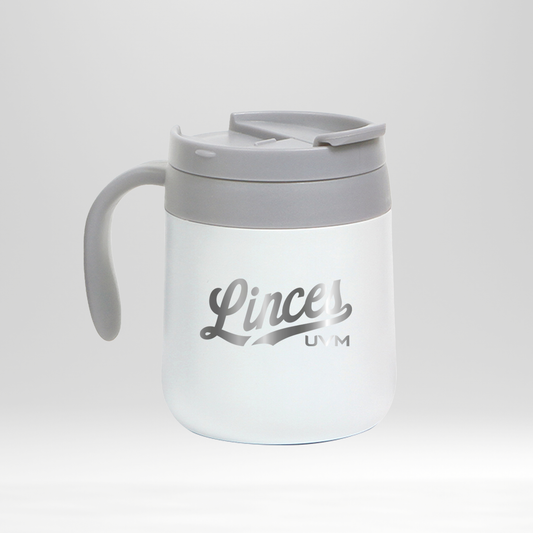 Taza termo blanca con logo linces