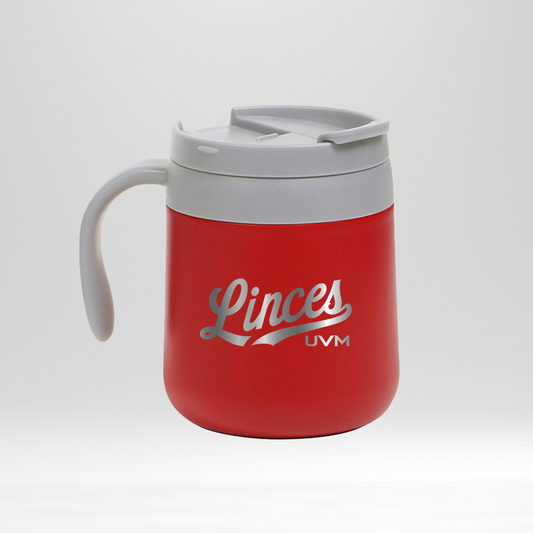 Taza termo roja con logo linces