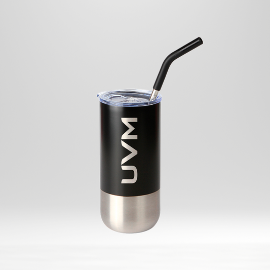 Termo negro con popote UVM
