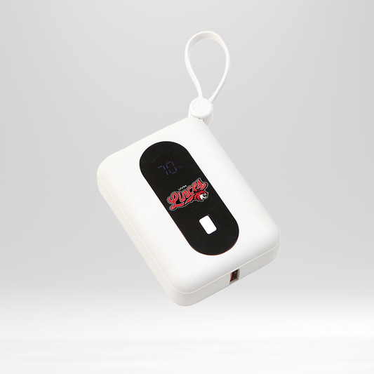 Power bank cuadrada blanca con logo linces