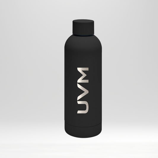 Termo negro circular con tapa negra UVM