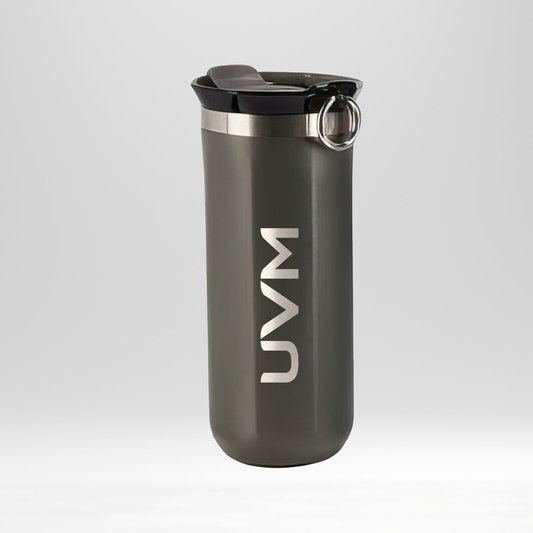 Termo gris circular con detalles gris plateado UVM