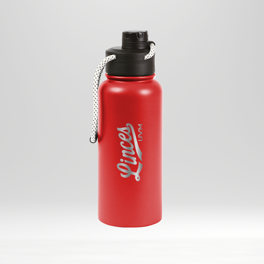Termo rojo con logo linces