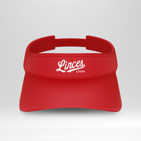 Visera roja linces UVM en blanco