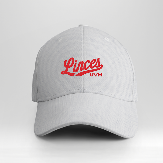 Gorra blanca linces UVM rojo