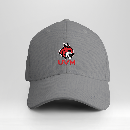 Gorra gris logo linces UVM rojo