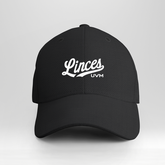 Gorra negra linces UVM blanco