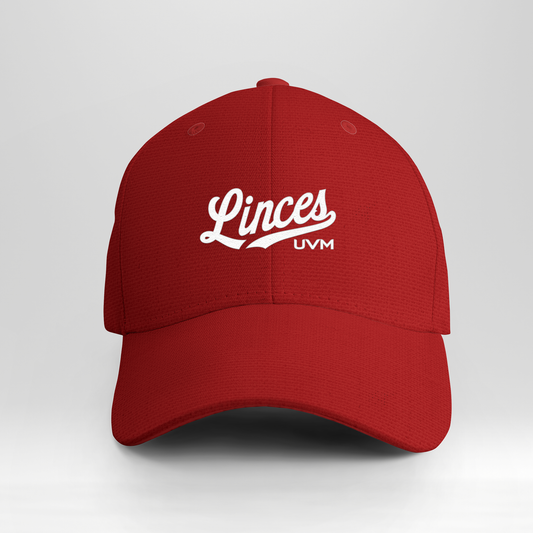 Gorra roja linces UVM blanco