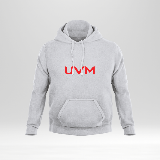 Sudadera gris con logo rojo UVM