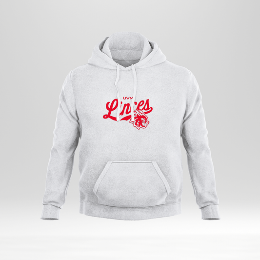 Sudadera blanca logo linces rojo