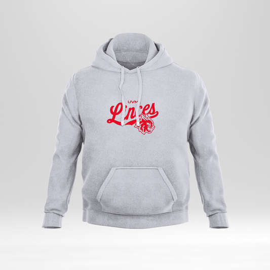 Sudadera gris logo linces uvm rojo