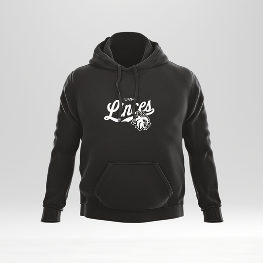 Sudadera negra logo linces uvm blanco