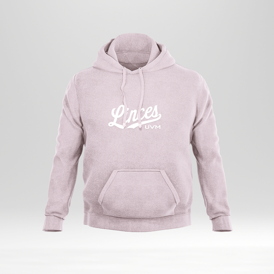 Sudadera rosa logo linces blanco