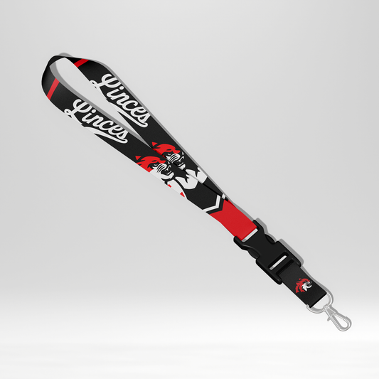 Lanyard negro con detalles rojos linces
