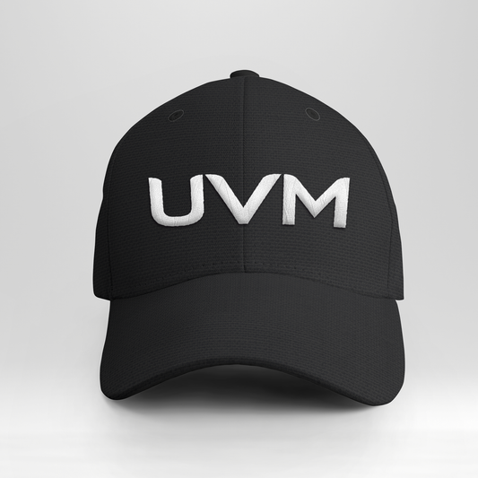 Gorra negra UVM blanco