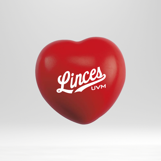 Corazón antiestrés color roja con logotipo linces