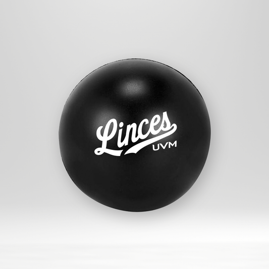Pelota antiestrés color negra con logotipo linces