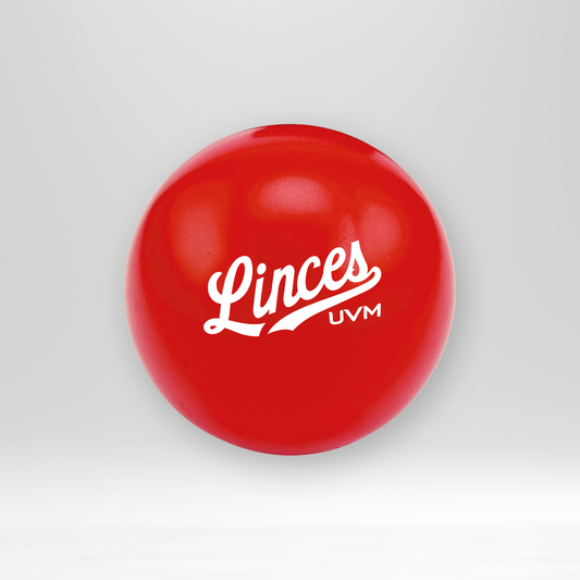 Pelota antiestrés color roja con logotipo Linces