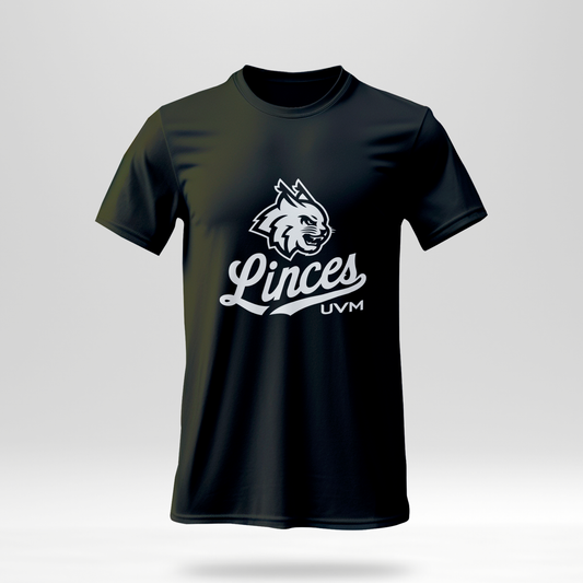T-shirt negra con logo linces UVM