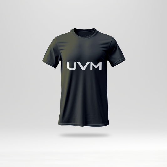 T-shirt negra con logotipo UVM