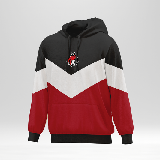 Sudadera tricolor con logo lince bordado