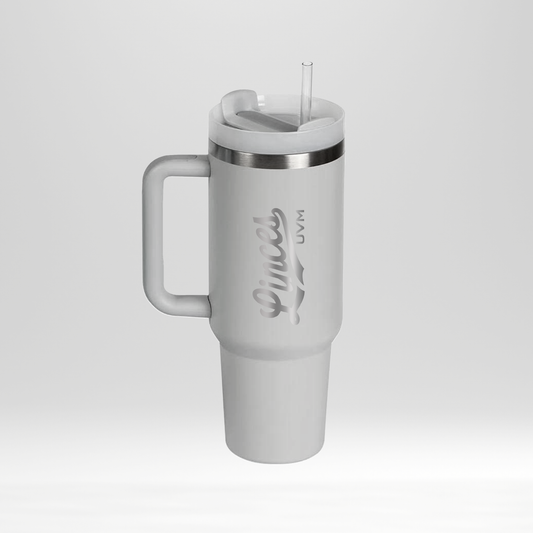 Termo con asa gris - logo linces