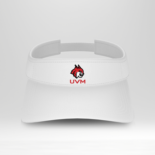 Visera blanca con logo linces UVM rojo
