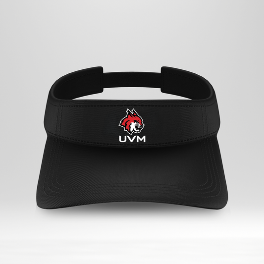 Visera negra con logo linces UVM blanco