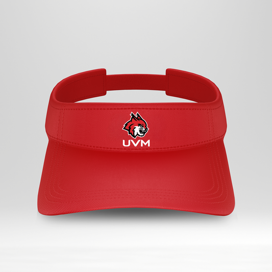 Visera roja con logo linces UVM blanco